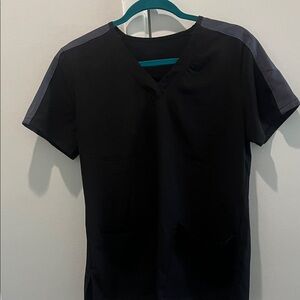 Black V-Neck Scrub Top